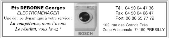 Ets Deborne lectromnager 74160 Prsilly
